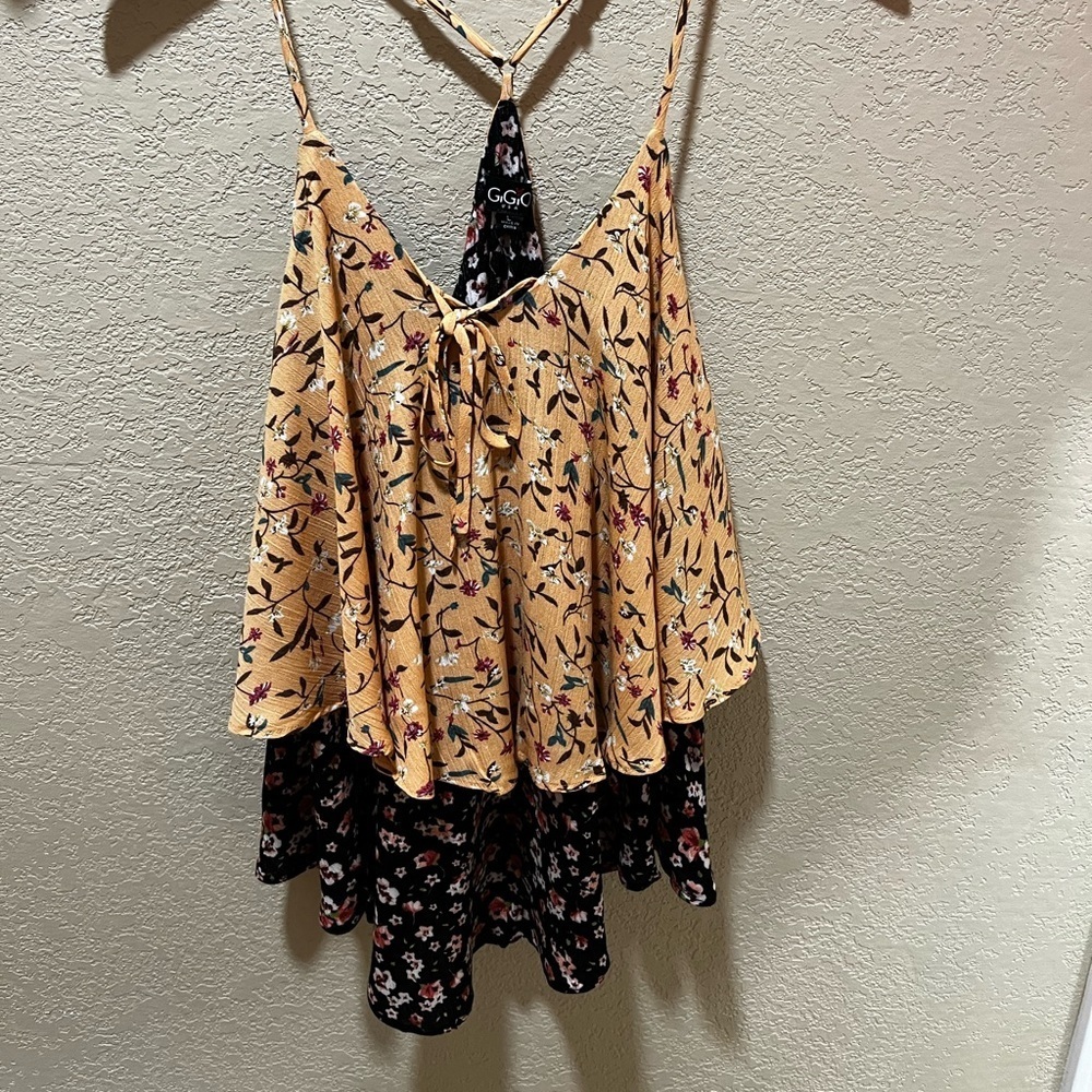 GiGiO floral tiered camisole summer top Two colors, NWT
